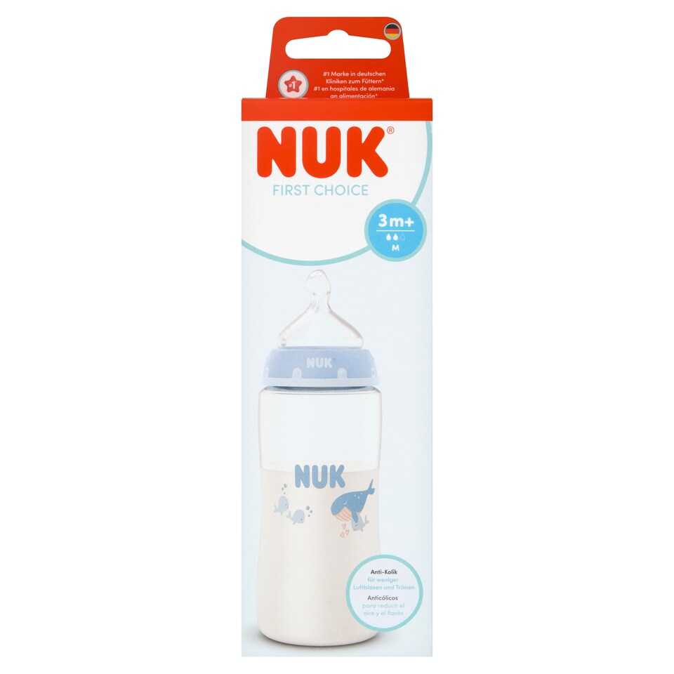  NUK FIRST CHOICE WHALE BOTTLE 3M+ 300ML.