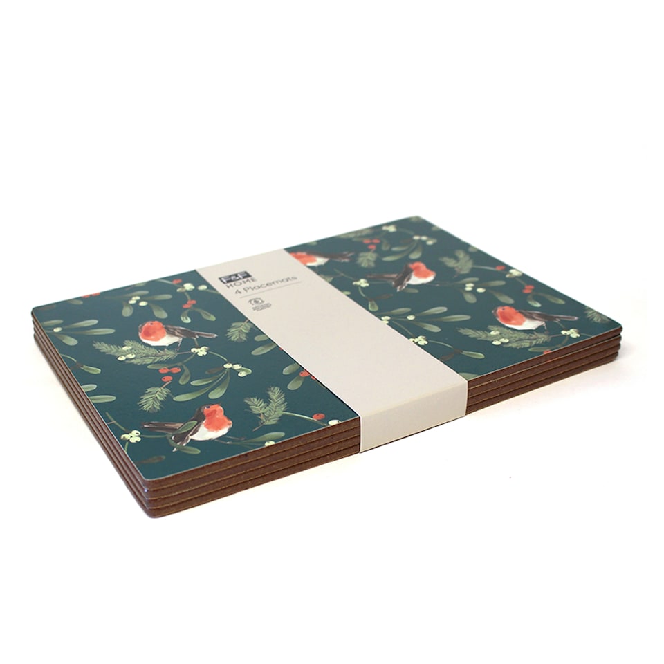 F&F Home Robin Cork Backed Placemat 4 Pack