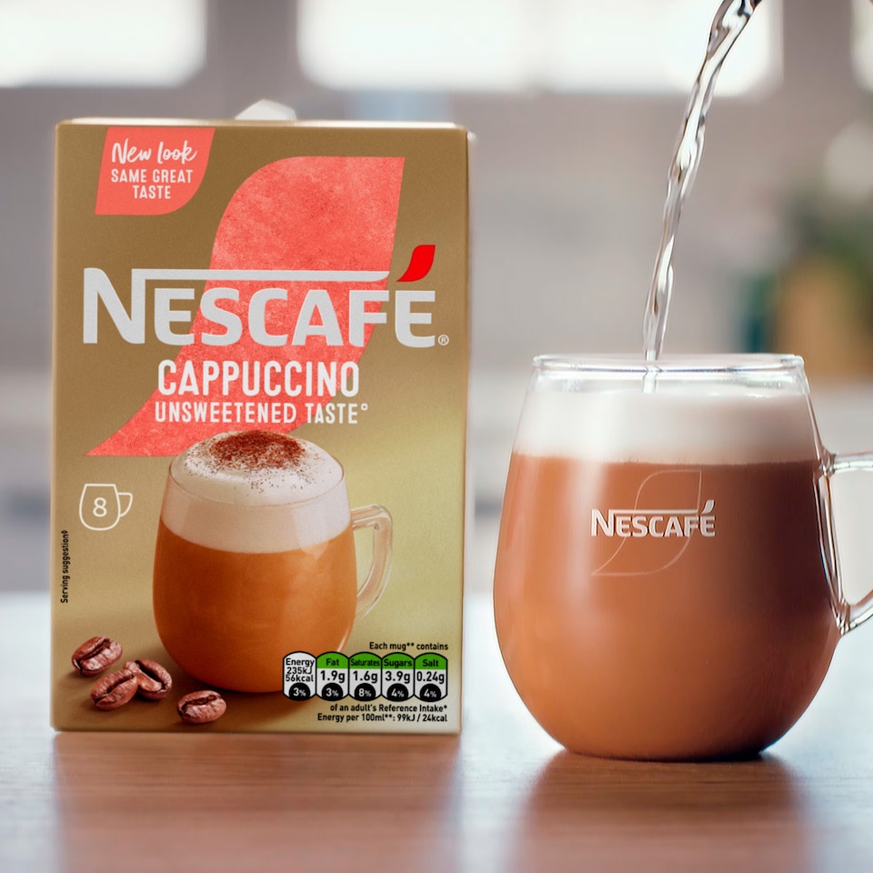 image 1 of Nescafe Cappuccino Unsweetened Instant Coffee 8 x 14.2g Sachets