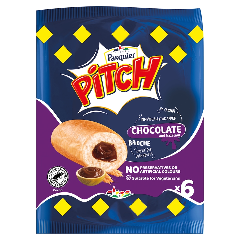 Brioche Pasquier Pitch Chocolate Hazelnut Filled Brioche 6 Pack