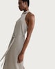 image 2 of F&F Striped Halterneck Midi Dress in Cream