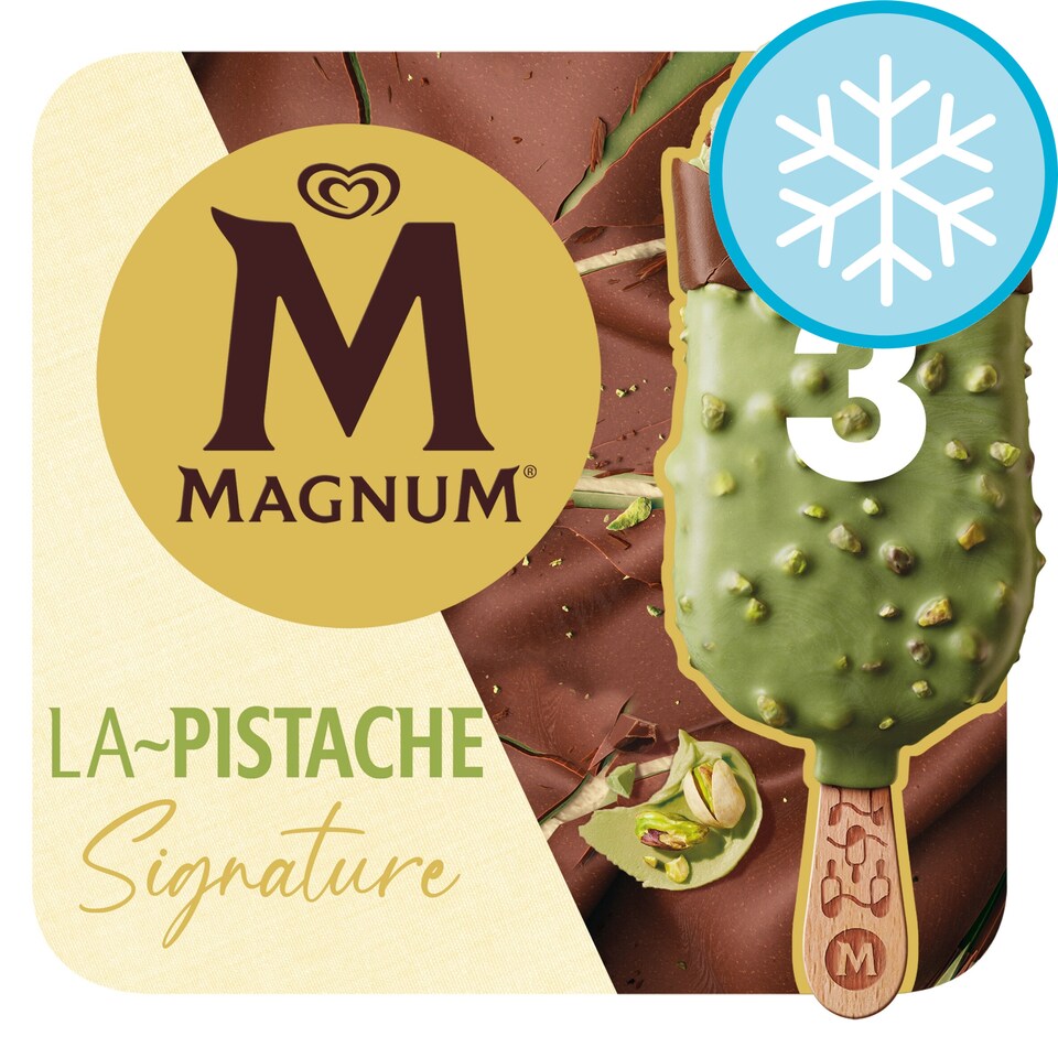 image 1 of Magnum Signature Pistachio Ice Cream Sticks 3 x 90ml