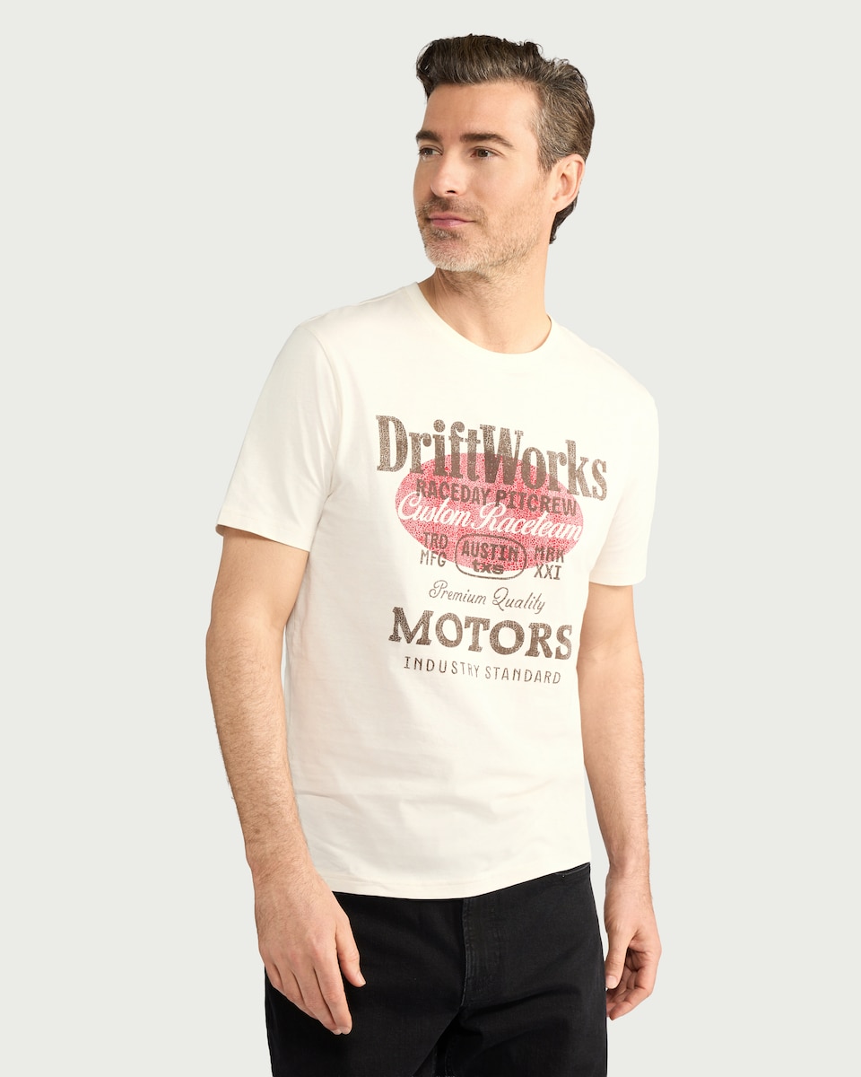 image 1 of F&F Pure Cotton Slogan T-Shirt in Ecru