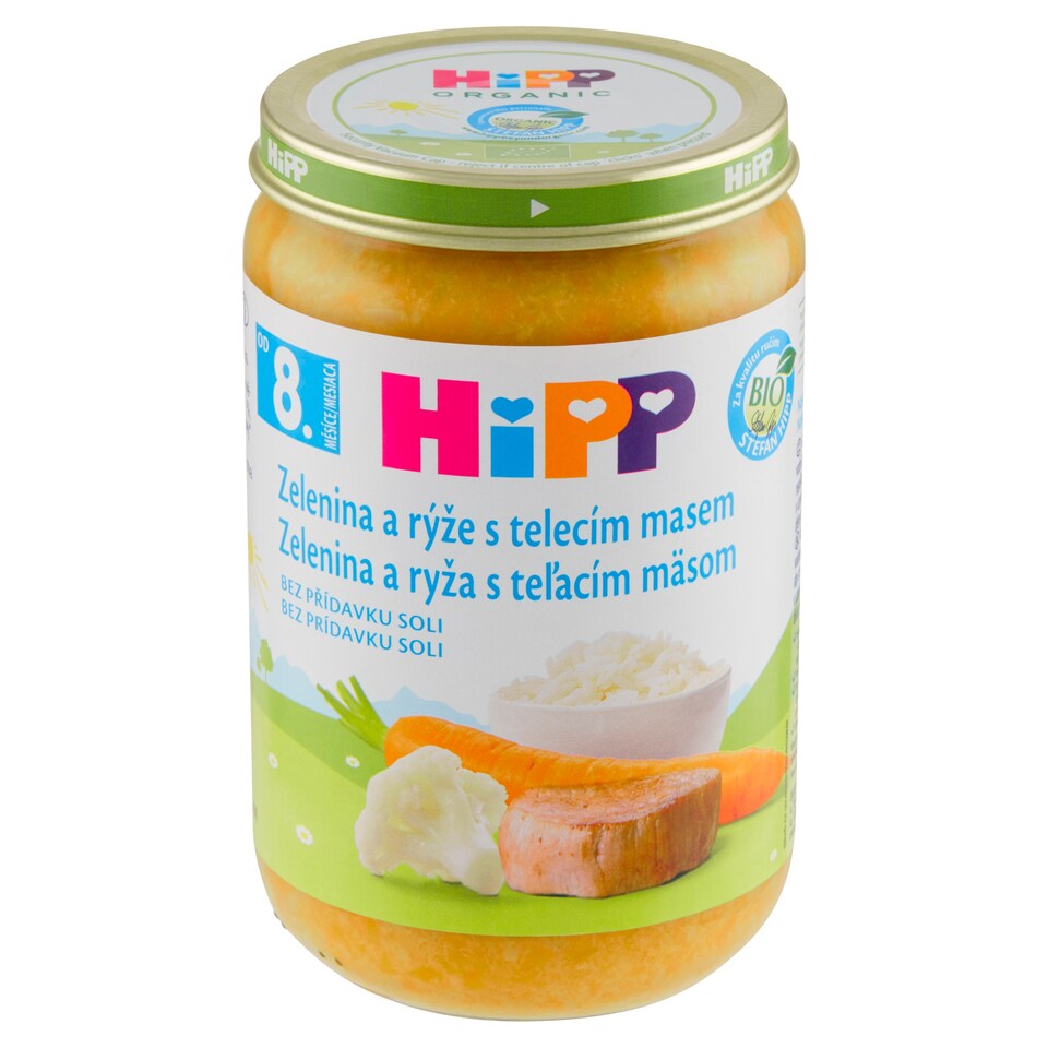 HiPP Bio zelenina a rýže s telecím masem 220g