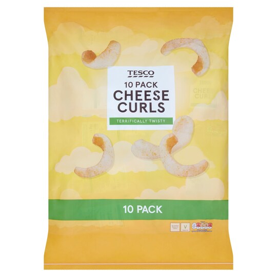Tesco Cheese Curls 10 Pack 150G Tesco Groceries