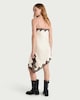 image 3 of F&F Asymmetric Lace Trim Slip Dress in Cream
