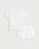 image 1 of F&F Baby 2-Piece Pure Cotton Top and Shorts Set in White