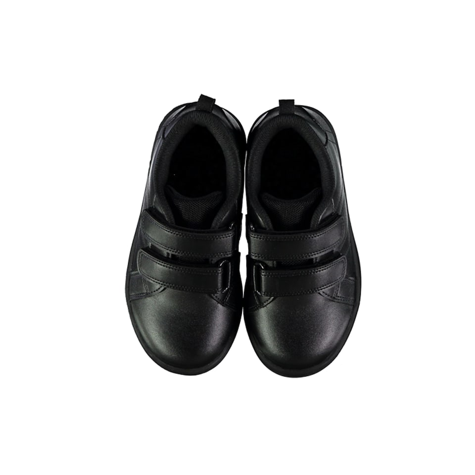 F&F School Boys Double Strap Fastening Trainers in Black