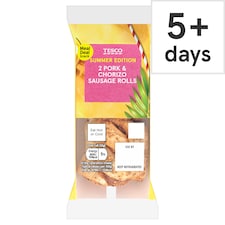 Tesco Pork & Chorizo Sausage Roll Twin Pk 60g