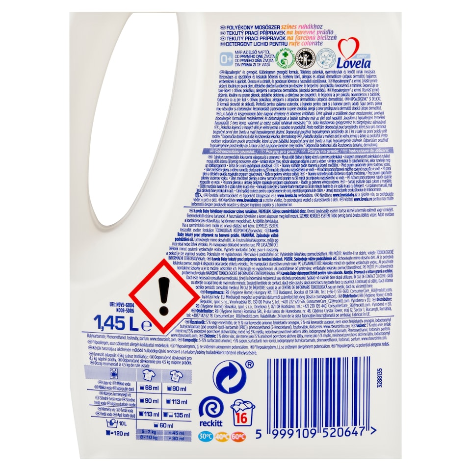 image 1 of Lovela Baby Liquid Detergent for Colors 16 Washes 1.45 L