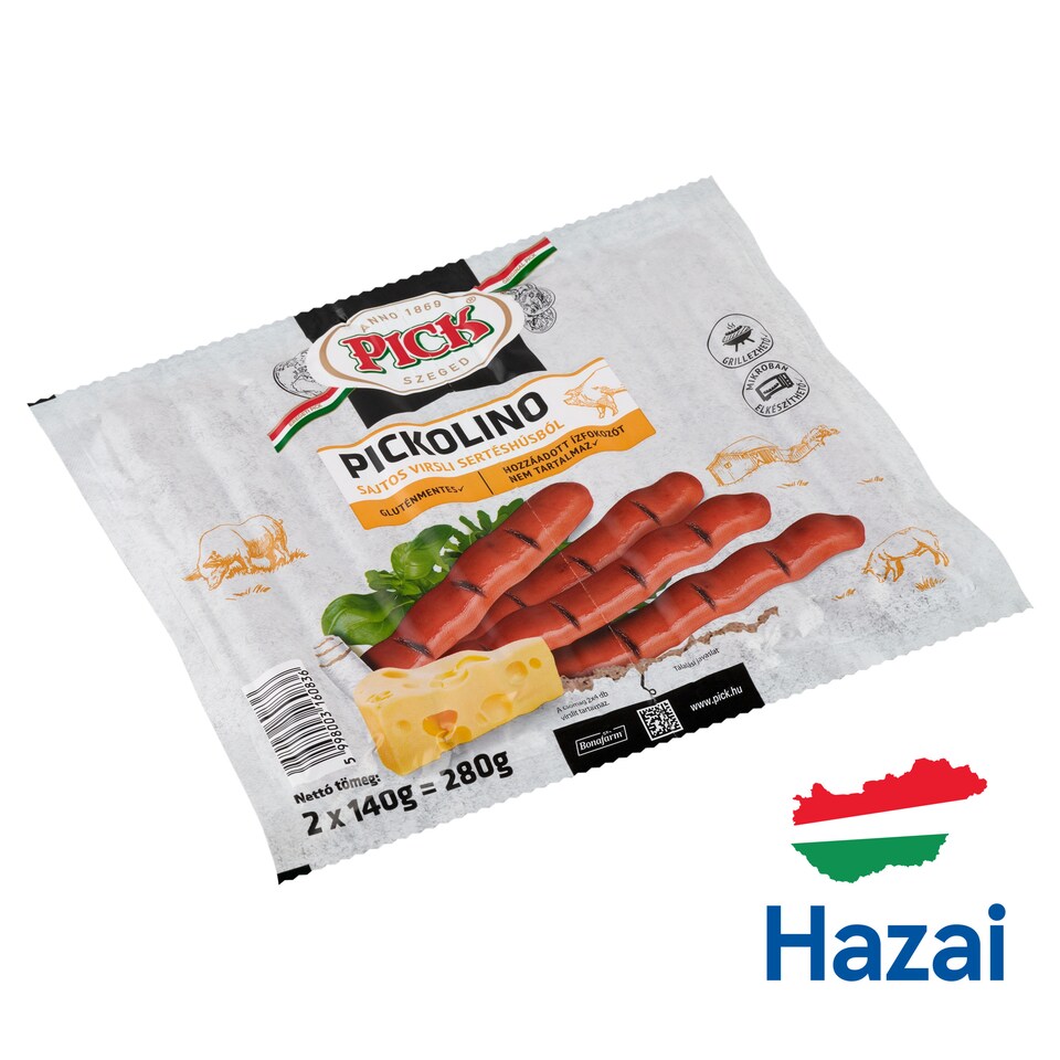 PICK Pickolino sajtos virsli sertéshúsból 2 x 140 g (280 g)