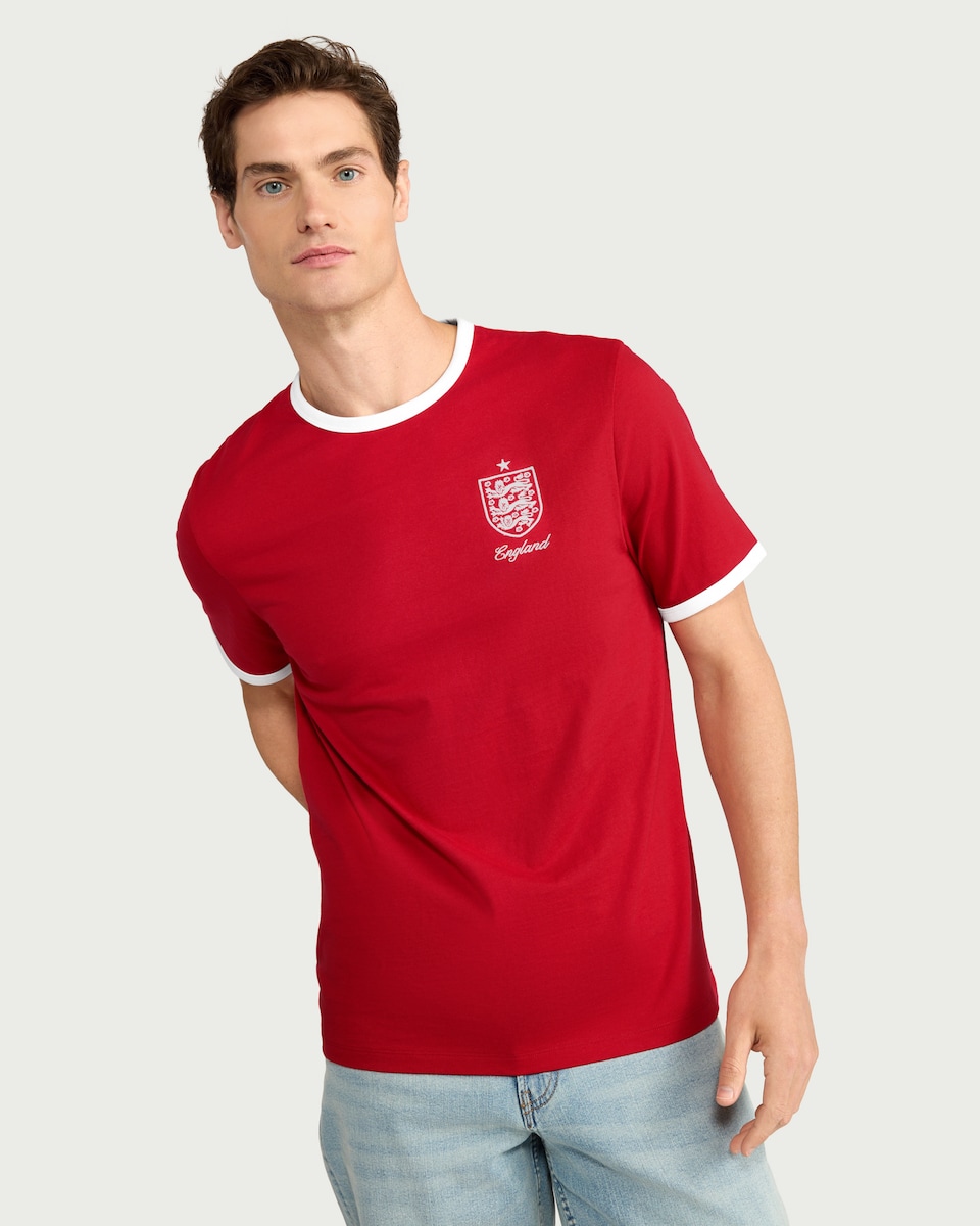 image 1 of England Pure Cotton T-Shirt in Red