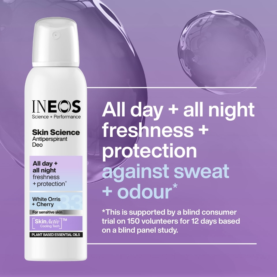image 1 of INEOS Skin Science White Orris + Cherry Antiperspirant Deodorant Aerosol 200ml