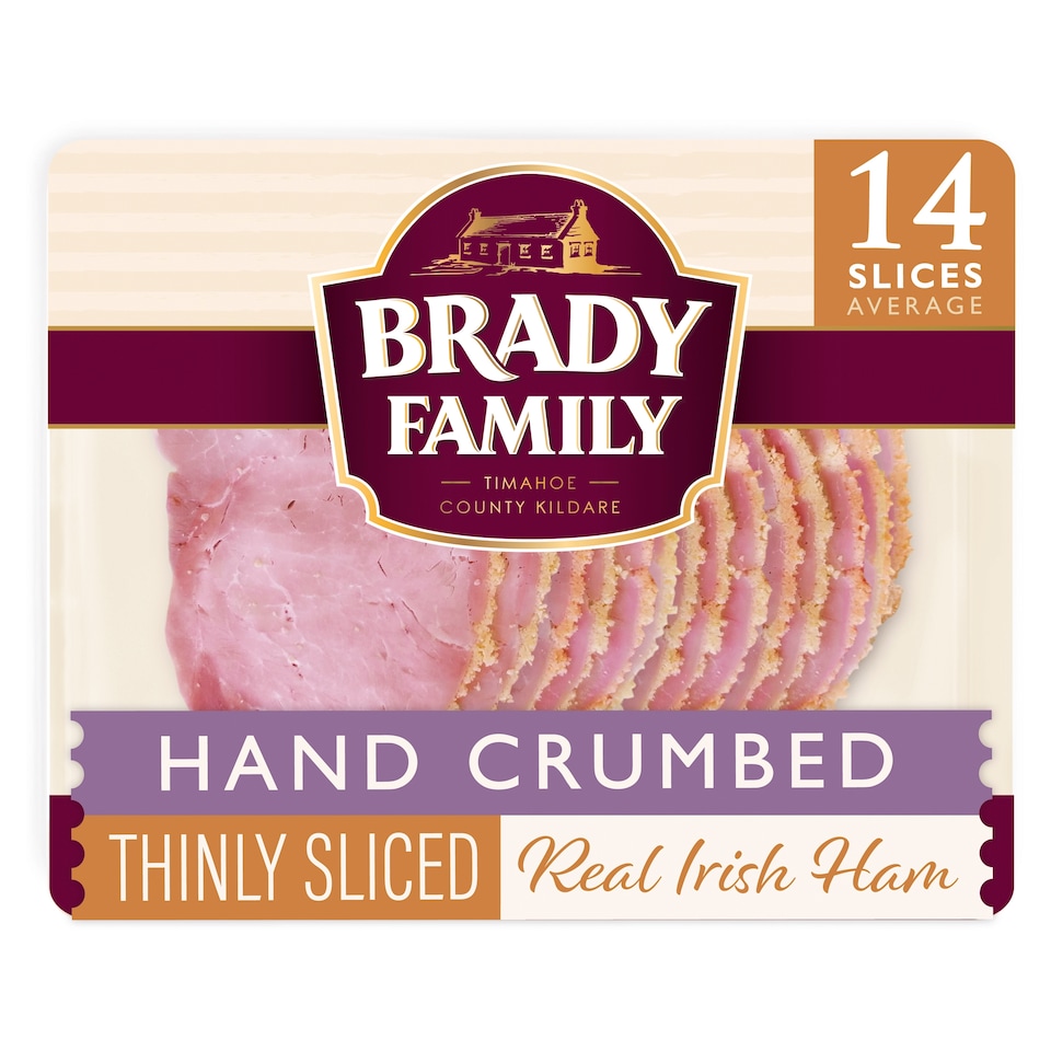 Brady Family Hand Crumbed Thinly Sliced 14 Irish Ham 120G
