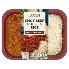 Tesco Spicy Beef Chilli & Rice 400G