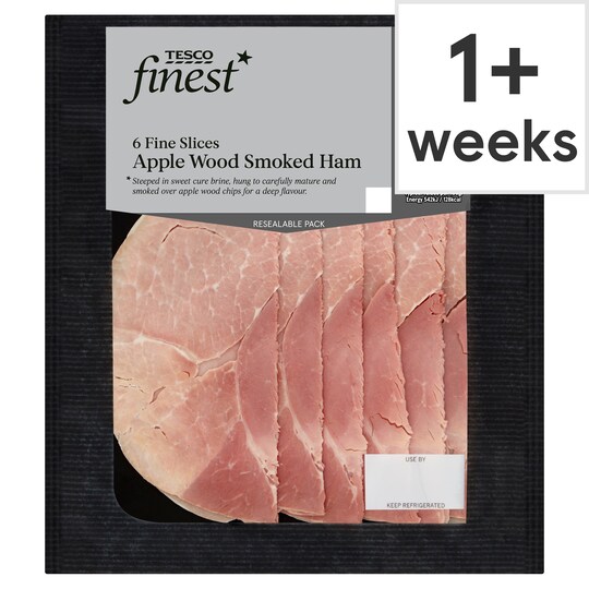 Tesco Finest Smoked Applewood Ham 125G Tesco Groceries