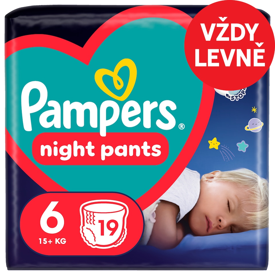 image 1 of Pampers Night Nappy Pants Size 6, 19 Nappies, 13kg+
