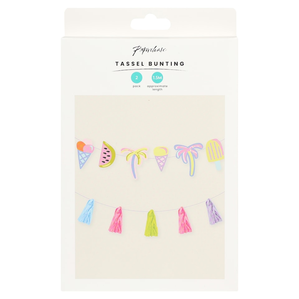  PAPERCHASE TASSEL BUNTING 2PK 1.5M