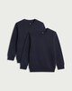 image 4 of F&F School Unisex 2-Pack Cotton Rich Sweatshirts in Navy