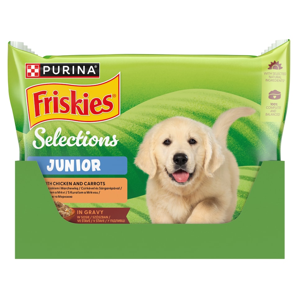 Friskies Selections junior s kuraťom a mrkvou v šťave 4 x 85 g