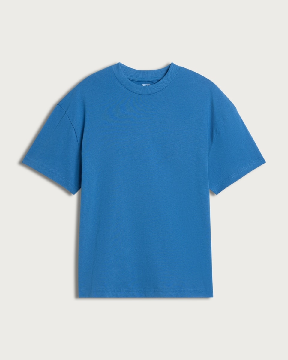 image 1 of F&F Boys Pure Cotton Oversized T-Shirt in Navy