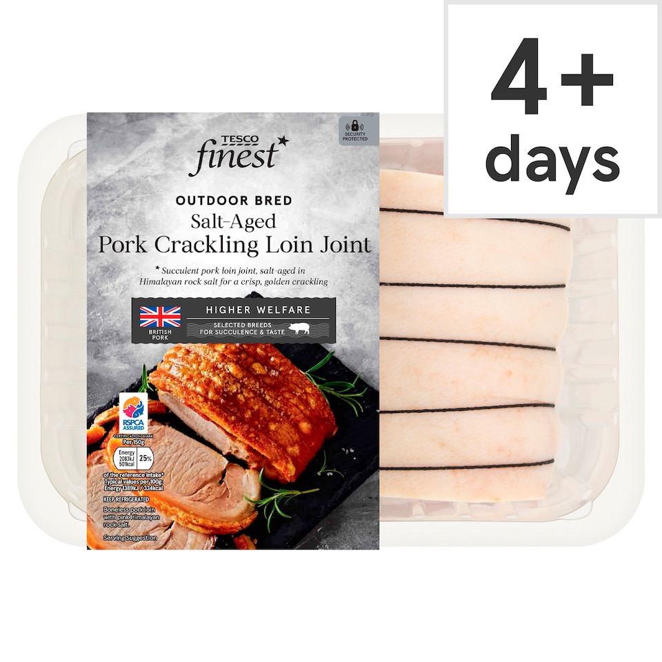 Tesco Finest Salt-Aged Pork Crackling Loin Joint