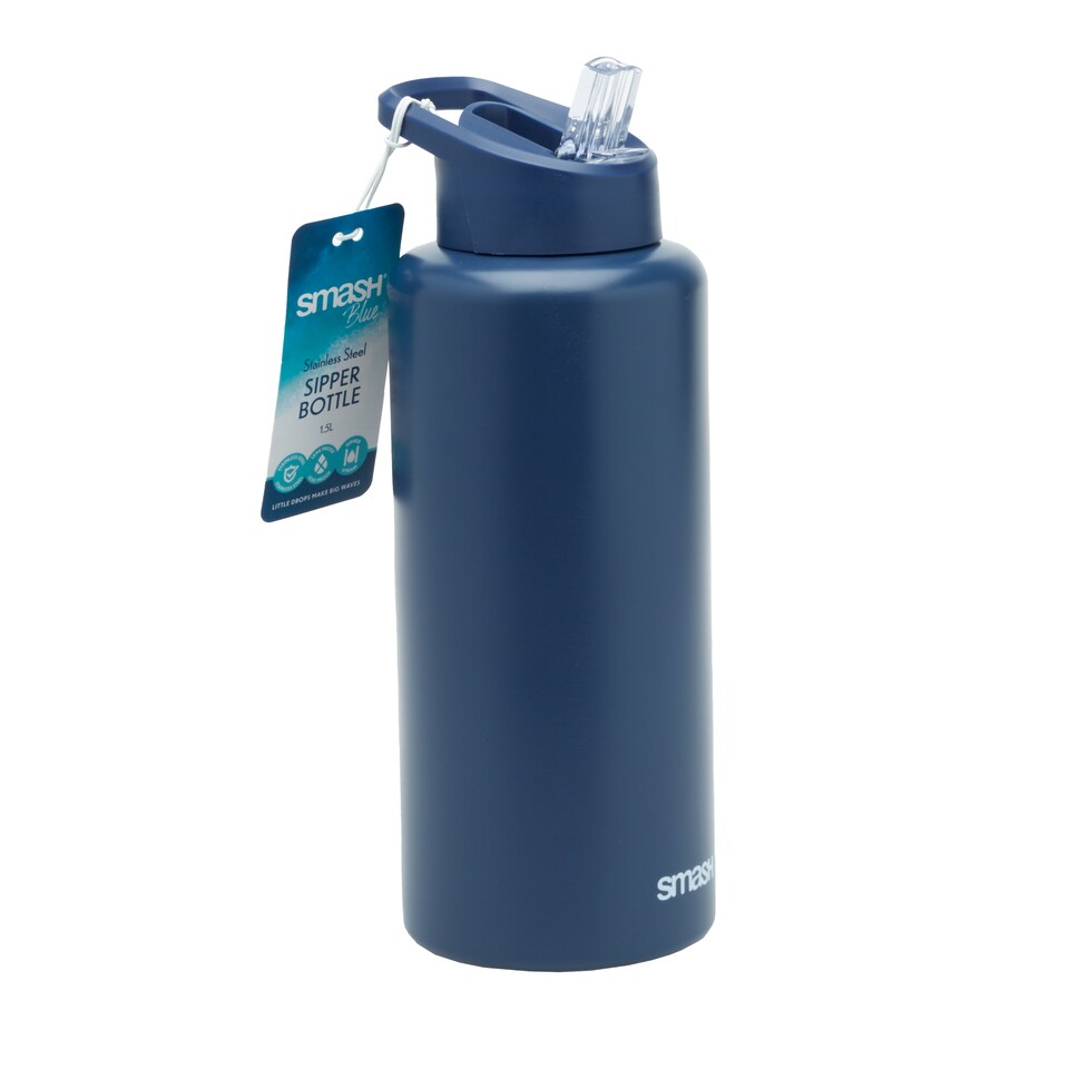 image 1 of SMASH BLUE NAVY OMBRE STAINLESS STEEL SIPPER BOTTLE 1.5L