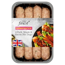 Tesco Finest 4 Pork Maple & Bacon Hot Dogs 400G