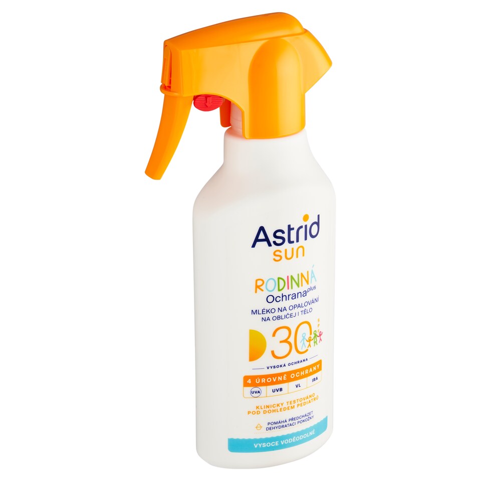Astrid Sun Rodinná ochrana plus mléko na opalování na obličej i tělo SPF 30 250ml