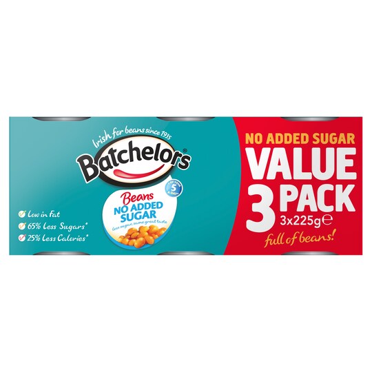 Batchelors No Added Sugar Bakd Beans 225G 3 Pak