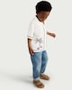image 2 of F&F Boys Palm Tree Embroidered Shirt in White