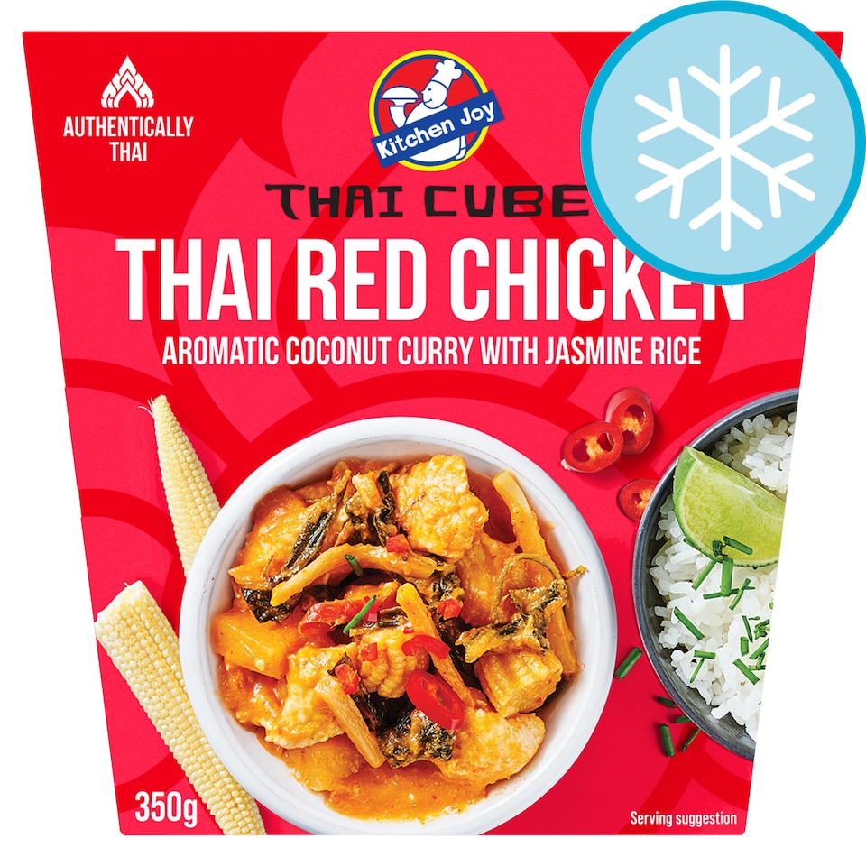 image 1 of Kitchen Joy Thai Red Chicken Aromatic Coconut Curry with Jasmine Rice 350g