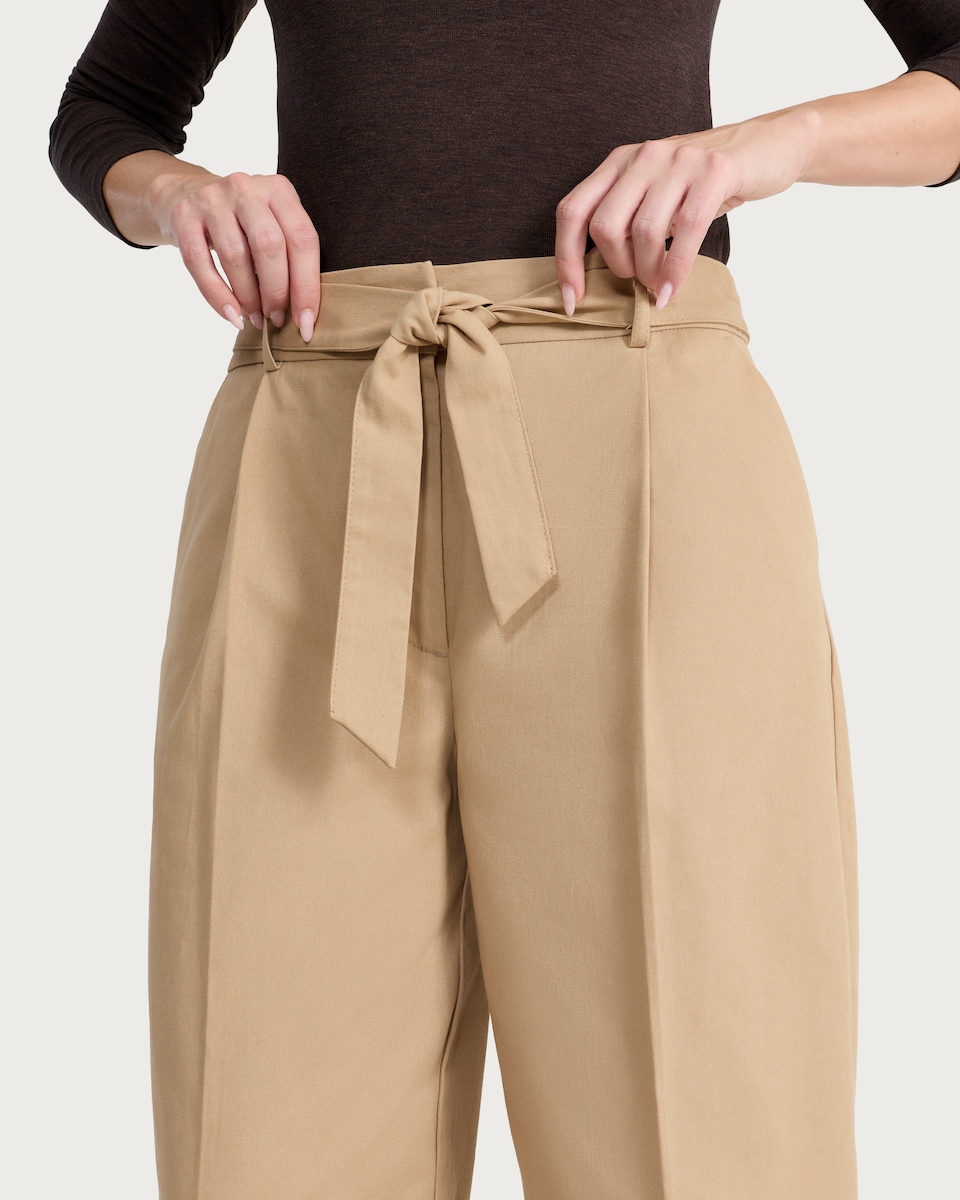 image 1 of F&F Tie Waist Trousers in Mink