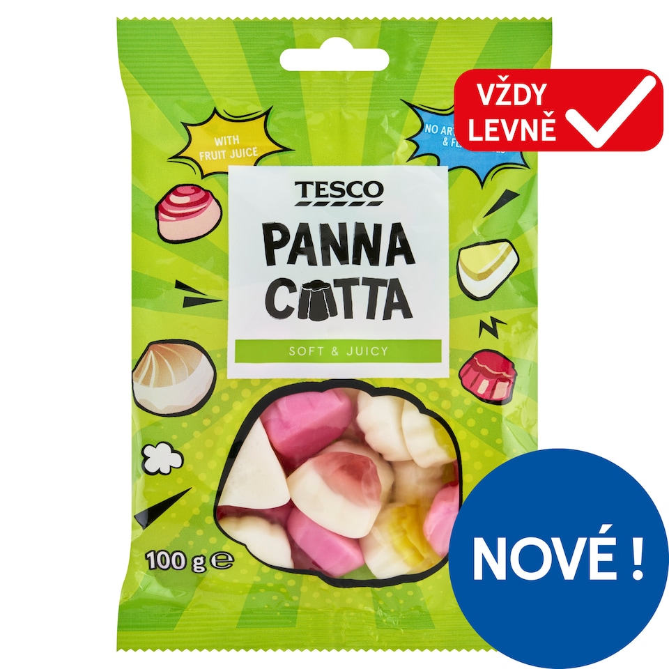 Tesco Panna Cotta Jelly with Fruit Flavours 100g