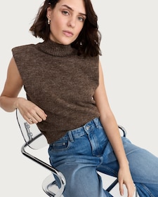 F&F Sleeveless Knitted Top in Charcoal (dark grey)