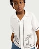 image 1 of F&F Boys Palm Tree Embroidered Shirt in White