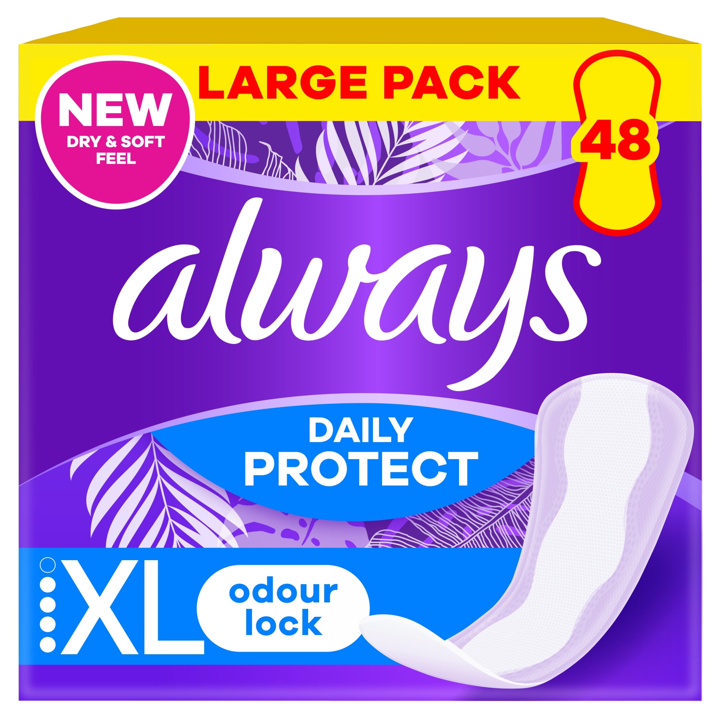 Always Dailies Long Plus Panty Liners 48 Pack