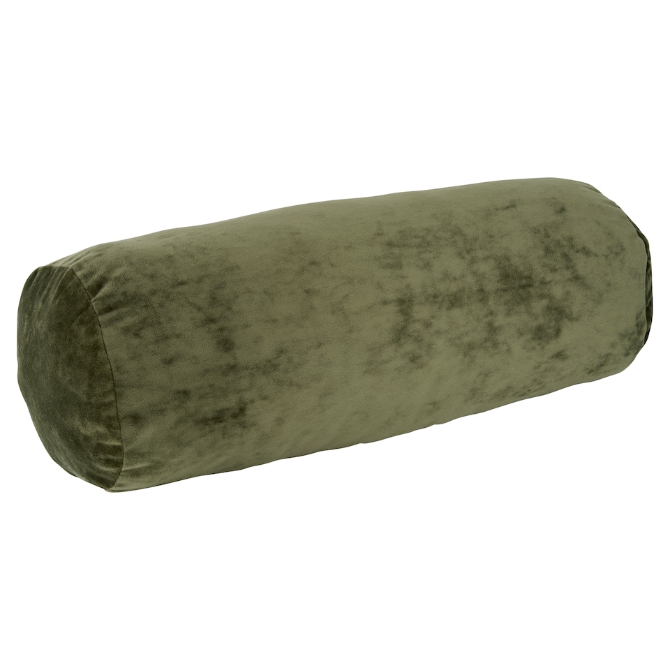 F&F Home Green Matte Velvet Bolster Cushion