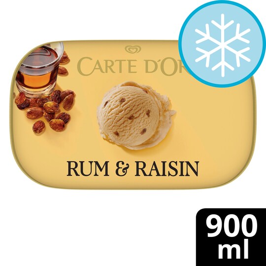 Carte D'or Classic Rum &Raisin Ice Cream 900Ml Tesco Groceries