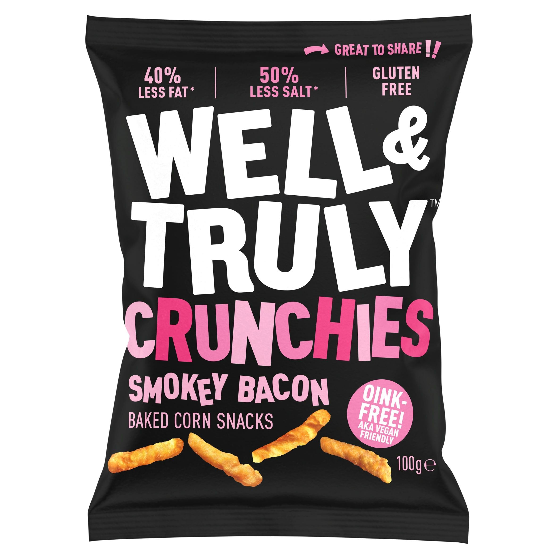 Well & Truly Crunchies Smokey Bacon 100g