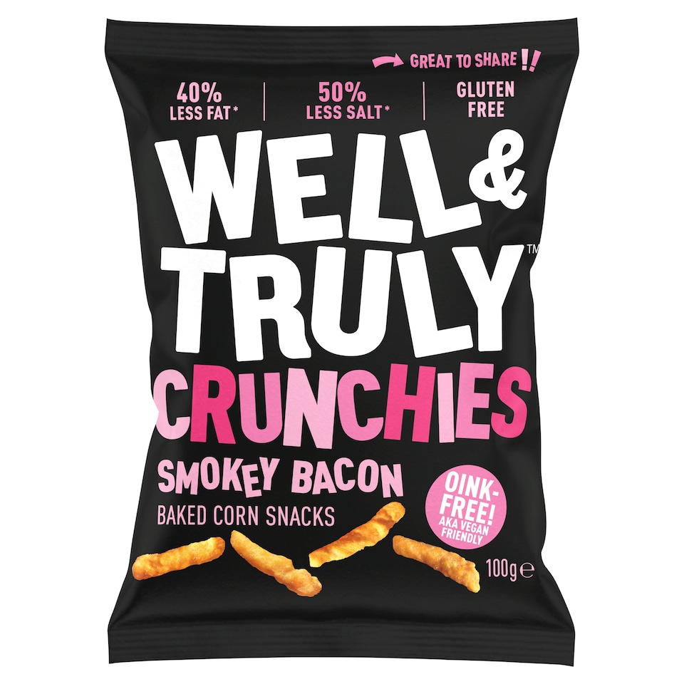 Well & Truly Crunchies Smokey Bacon 100g
