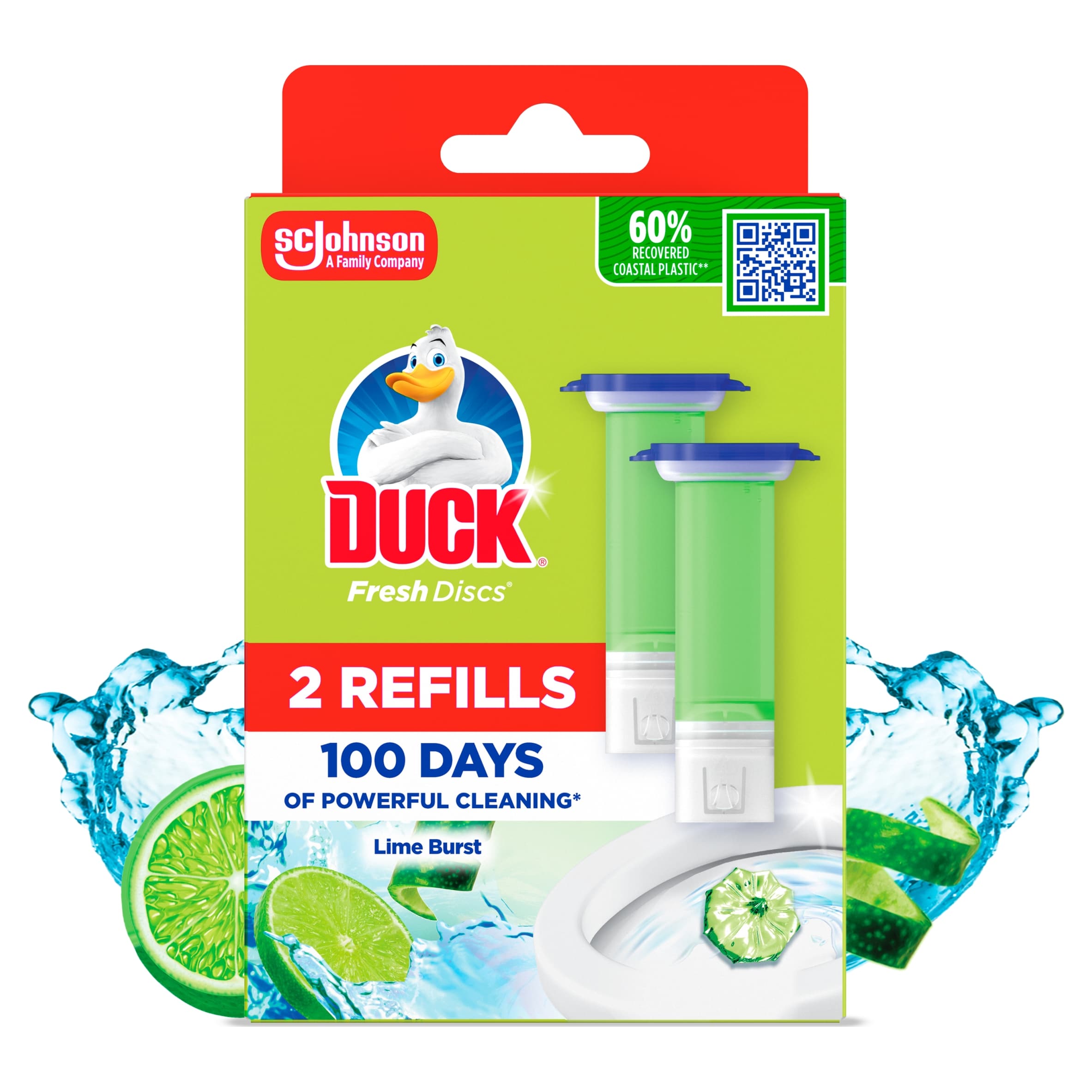 Duck Fresh Discs Toilet Cleaner Refills - Lime 2 x 36ml