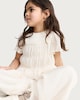 image 1 of F&F Girls 2-Piece Frill Trim Top and Trousers Set in Cream