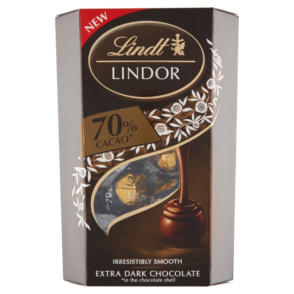 Lindt Lindor Extra Dark Cocoa Chocolate Truffles with Fine Liquid Filling 200 g