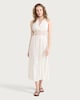 image 1 of F&F Pure Cotton Halter Neck Midi Beach Dress in Ivory