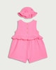 image 2 of F&F Baby 2-Piece Pure Cotton Textured Watermelon Print Romper and Hat Set in Pink