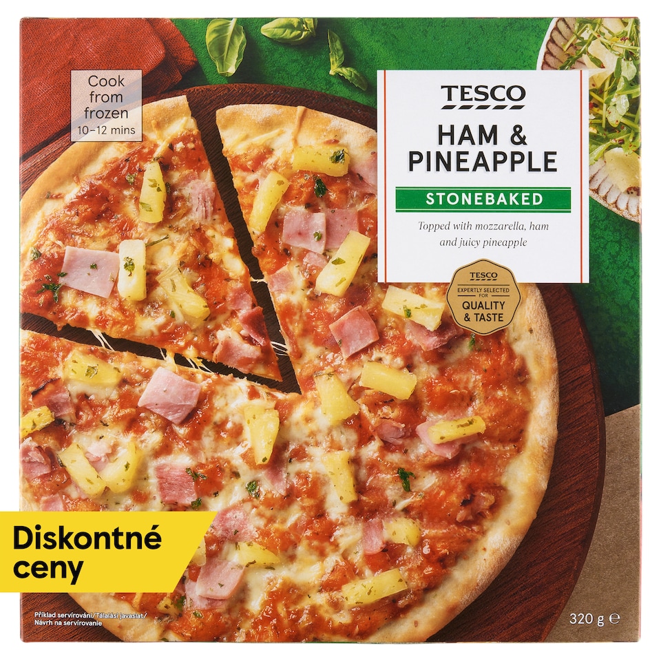 Tesco Pizza Ham & Pineapple Stonebaked 320 g