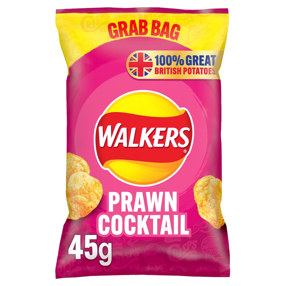Walkers Prawn Cocktail Grab Bag Crisps 45g