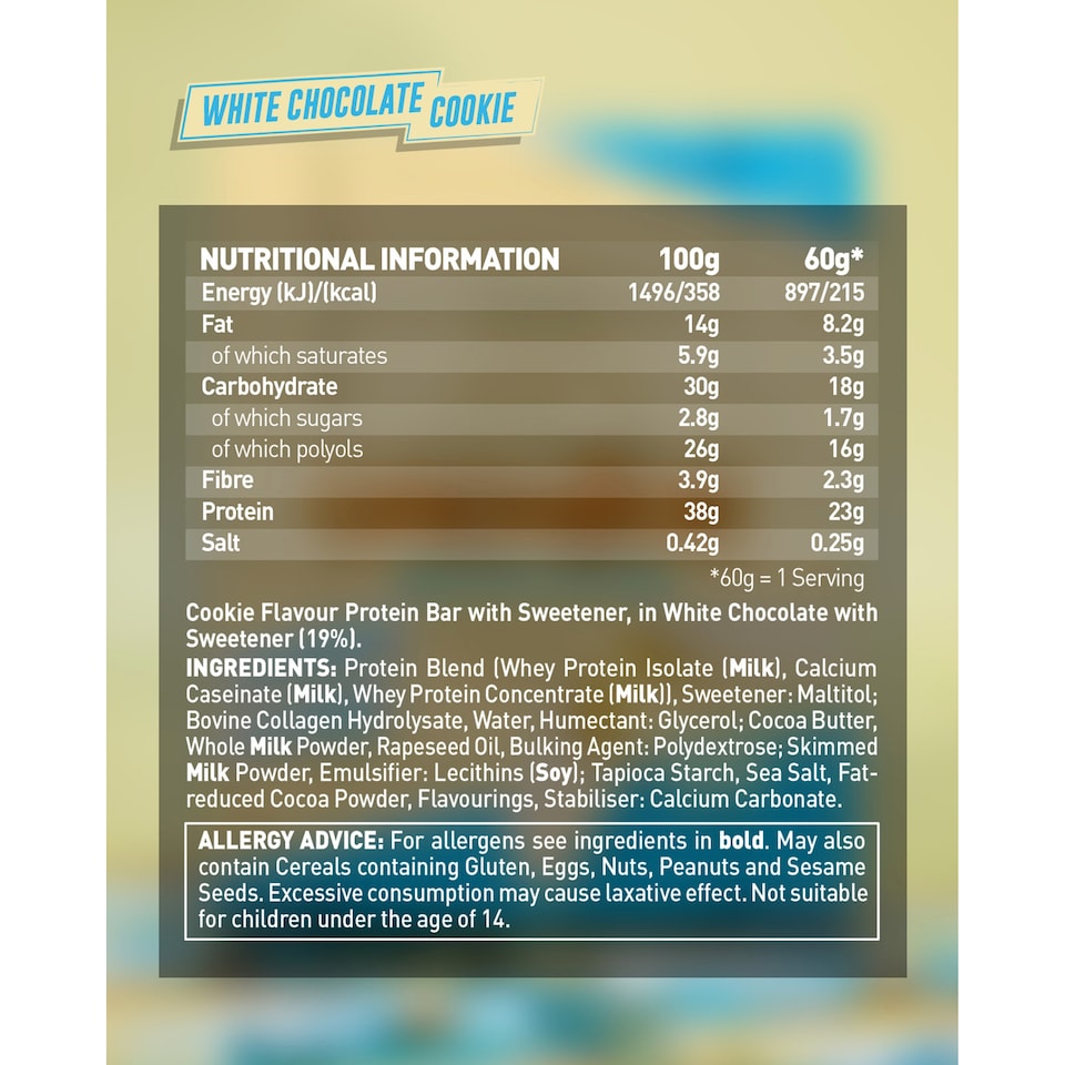image 1 of Grenade Protein Bar - White Chocolate Cookie 4 x 60g