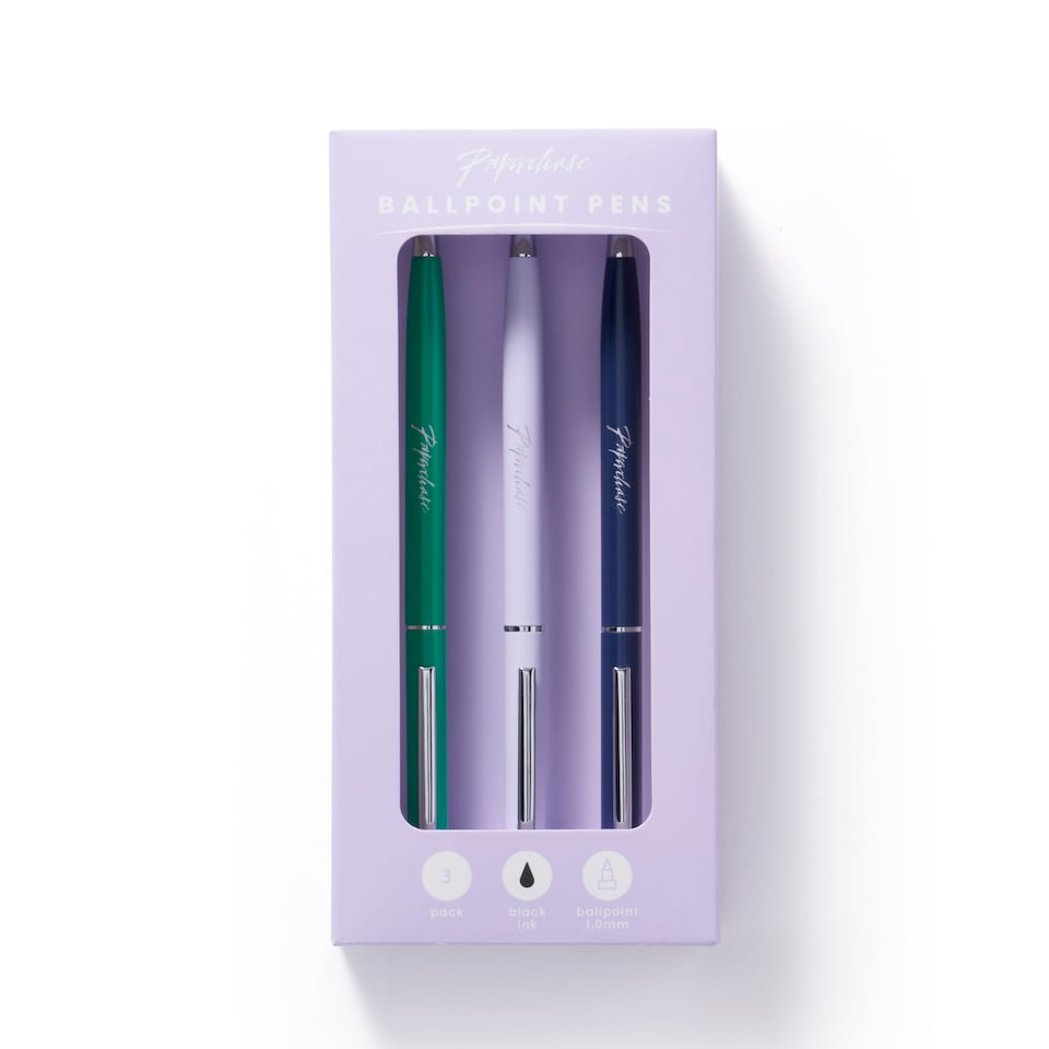 image 1 of Paperchase Artful Scribble Set of 3 Metal Twist Pens